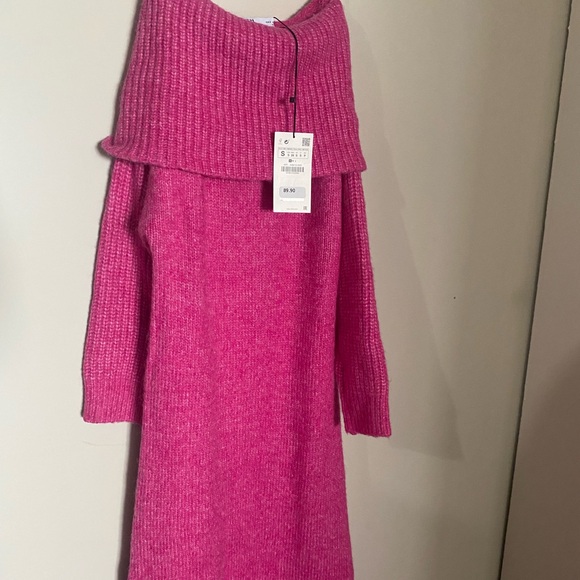 Zara Knit Off the Shoulder Maxi Dress - Picture 2 of 6